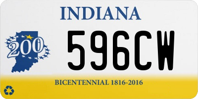 IN license plate 596CW