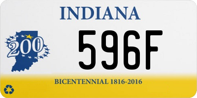 IN license plate 596F