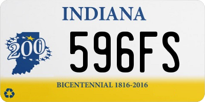 IN license plate 596FS