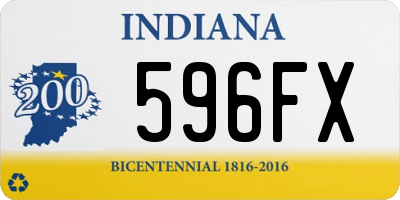 IN license plate 596FX