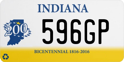 IN license plate 596GP