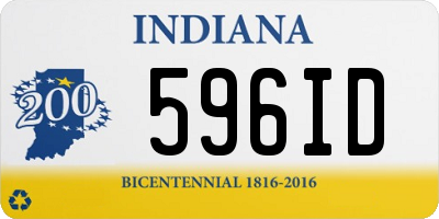 IN license plate 596ID
