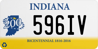 IN license plate 596IV
