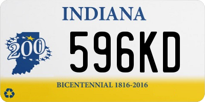 IN license plate 596KD