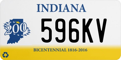 IN license plate 596KV