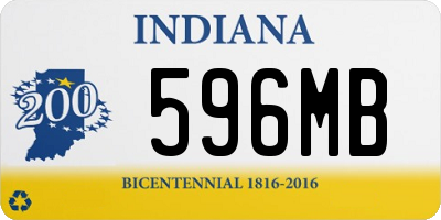IN license plate 596MB