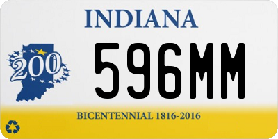 IN license plate 596MM
