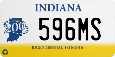 IN license plate 596MS