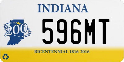 IN license plate 596MT