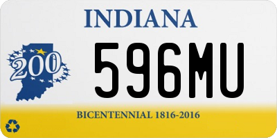 IN license plate 596MU