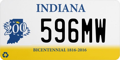 IN license plate 596MW