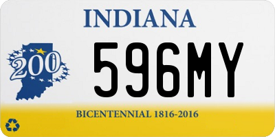 IN license plate 596MY