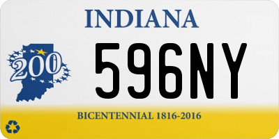 IN license plate 596NY