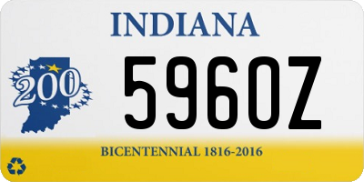 IN license plate 596OZ