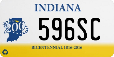 IN license plate 596SC