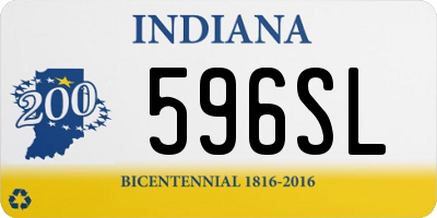 IN license plate 596SL