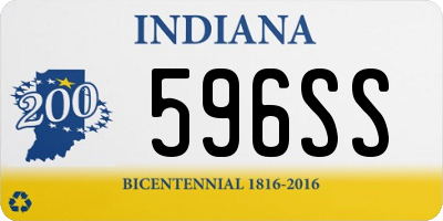 IN license plate 596SS