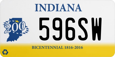 IN license plate 596SW