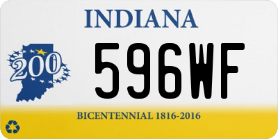 IN license plate 596WF