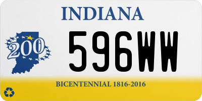 IN license plate 596WW