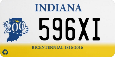 IN license plate 596XI