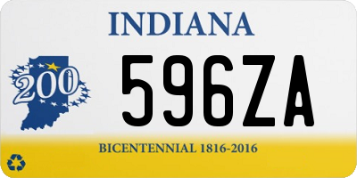 IN license plate 596ZA