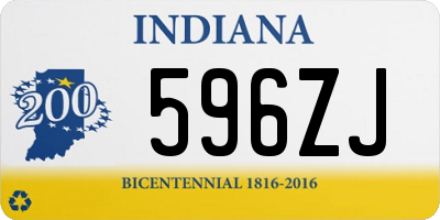 IN license plate 596ZJ