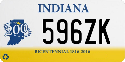 IN license plate 596ZK