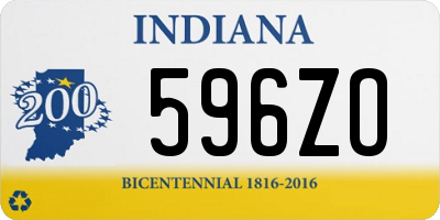 IN license plate 596ZO