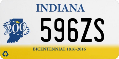 IN license plate 596ZS