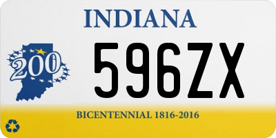 IN license plate 596ZX