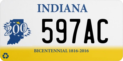 IN license plate 597AC