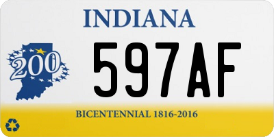 IN license plate 597AF