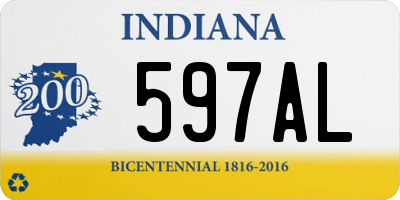 IN license plate 597AL