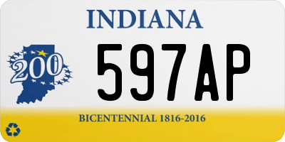 IN license plate 597AP