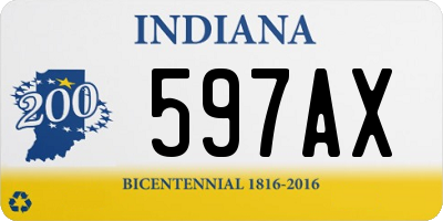 IN license plate 597AX