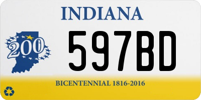 IN license plate 597BD