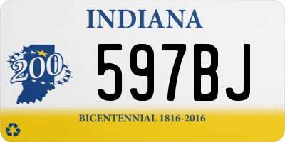 IN license plate 597BJ