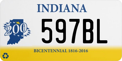 IN license plate 597BL