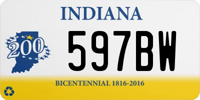 IN license plate 597BW