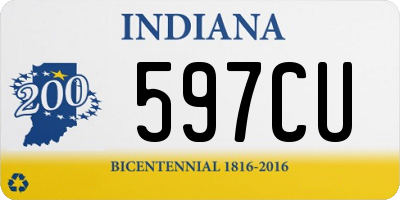 IN license plate 597CU