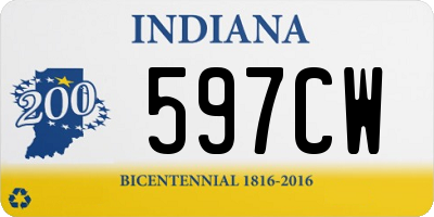 IN license plate 597CW