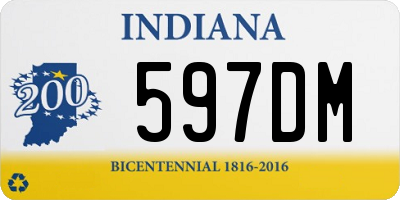 IN license plate 597DM