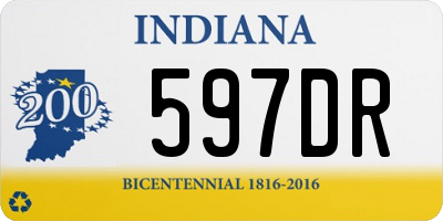 IN license plate 597DR