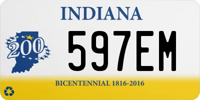 IN license plate 597EM
