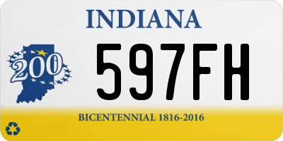 IN license plate 597FH