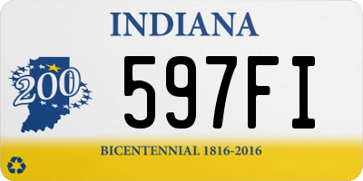 IN license plate 597FI