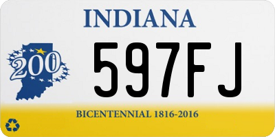 IN license plate 597FJ