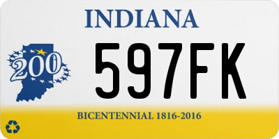 IN license plate 597FK