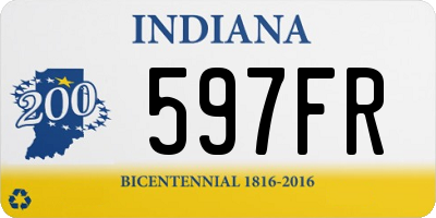 IN license plate 597FR